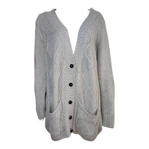 Venus Cardigan‎ Sweater Womens Size XL Gray Chunky Heavy Knit Cozy Warm Neutral